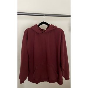 Skims Oversized cotton fleece hoodie in Oxblood